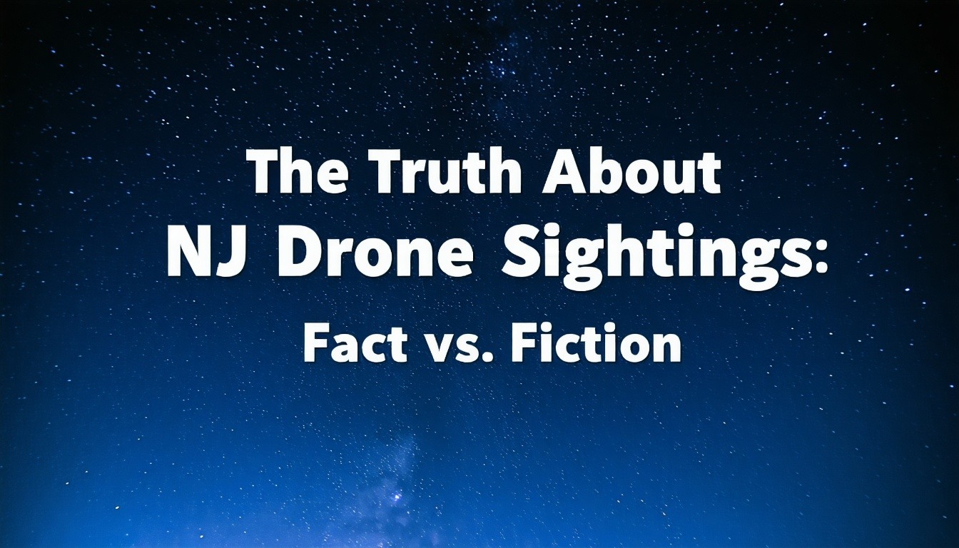 The image depicts text that shows the title of the blog The Truth About NJ Drone Sightings Fact vs Fiction with a night sky in the background with stars and lights but not too many-Apr-10-2025-07-42-51-5117-PM
