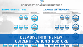 deeper dive into the new USI certification structure - certification badges shown in background of image