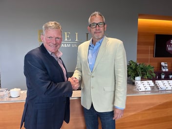 Brad Hall, Director of Operations at Texas A&M-RELLIS and USI Director of Academic Partnerships, Nick Langolf, Shake Hands on the RELLIS campus.