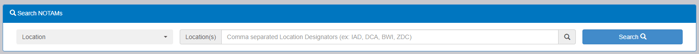 Screenshot of NOTAMs Search Webpage